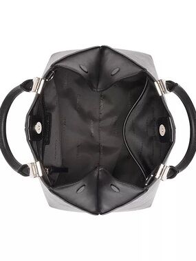 NWOT Calvin Klein Granite covetable Black Structured Satchel with Top Handles
